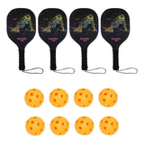 Pickleball Racket Set with Balls Pickleball Racquets for Kids Indoor Outdoor 4 Paddles 8 Balls