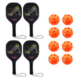 Pickleball Racket Set with Balls Pickleball Racquets for Kids Indoor Outdoor 4 Paddles 8 Balls