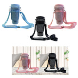 Water Bottle Carrier Bag Reusable Water Bottle Holder for Gym Cycling Travel Black