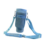 Water Bottle Carrier Bag Reusable Water Bottle Holder for Gym Cycling Travel Blue