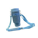 Water Bottle Carrier Bag Reusable Water Bottle Holder for Gym Cycling Travel Blue