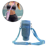 Water Bottle Carrier Bag Reusable Water Bottle Holder for Gym Cycling Travel Blue