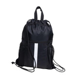 Drawstring Backpack Simple Casual Daypack for Shopping Backpacking Traveling Black