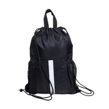 Drawstring Backpack Simple Casual Daypack for Shopping Backpacking Traveling Black