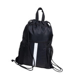 Drawstring Backpack Simple Casual Daypack for Shopping Backpacking Traveling Black