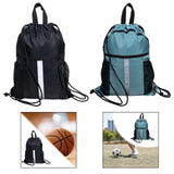 Drawstring Backpack Simple Casual Daypack for Shopping Backpacking Traveling Black