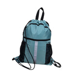 Drawstring Backpack Simple Casual Daypack for Shopping Backpacking Traveling Blue