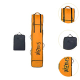 Ski Bag and Boot Bag Retractable Wheeled Men Women Storage Bag Snowboard Bag Orange