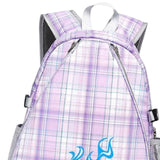 Tennis Backpack Fitness Sport Badminton Bag for Pickleball Badminton Racquet Purple Plaid