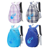 Tennis Backpack Fitness Sport Badminton Bag for Pickleball Badminton Racquet Purple Plaid