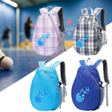 Tennis Backpack Fitness Sport Badminton Bag for Pickleball Badminton Racquet Purple Plaid