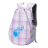 Tennis Backpack Fitness Sport Badminton Bag for Pickleball Badminton Racquet Purple Plaid