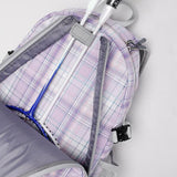 Tennis Backpack Fitness Sport Badminton Bag for Pickleball Badminton Racquet Purple Plaid