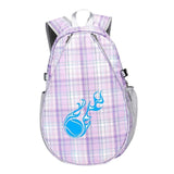 Tennis Backpack Fitness Sport Badminton Bag for Pickleball Badminton Racquet Purple Plaid