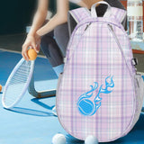 Tennis Backpack Fitness Sport Badminton Bag for Pickleball Badminton Racquet Purple Plaid