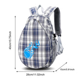 Tennis Backpack Fitness Sport Badminton Bag for Pickleball Badminton Racquet Gray Plaid