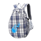 Tennis Backpack Fitness Sport Badminton Bag for Pickleball Badminton Racquet Gray Plaid