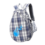 Tennis Backpack Fitness Sport Badminton Bag for Pickleball Badminton Racquet Gray Plaid