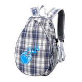 Tennis Backpack Fitness Sport Badminton Bag for Pickleball Badminton Racquet Gray Plaid