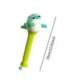 Badminton Racket Handle Cover with Drawstring Absorbent Knitted Stuffed Doll Green