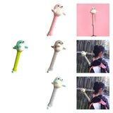 Badminton Racket Handle Cover with Drawstring Absorbent Knitted Stuffed Doll Green