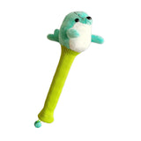 Badminton Racket Handle Cover with Drawstring Absorbent Knitted Stuffed Doll Green