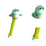 Badminton Racket Handle Cover with Drawstring Absorbent Knitted Stuffed Doll Green