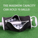 Golf Ball Retriever Tube with Pocket Storage Golfer Gift Golf Ball Collector Black