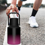 Maxbell Insulated Water Bottle Portable Gift with Handle for Outdoor Fishing Cycling Black Pink