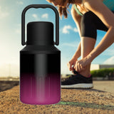 Maxbell Insulated Water Bottle Portable Gift with Handle for Outdoor Fishing Cycling Black Pink