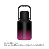 Maxbell Insulated Water Bottle Portable Gift with Handle for Outdoor Fishing Cycling Black Pink