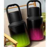 Maxbell Insulated Water Bottle Portable Gift with Handle for Outdoor Fishing Cycling Black Pink