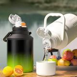 Insulated Water Bottle Portable Gift with Handle for Outdoor Fishing Cycling Black Green