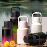 Insulated Water Bottle Portable Gift with Handle for Outdoor Fishing Cycling Black