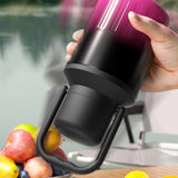 Insulated Water Bottle Portable Gift with Handle for Outdoor Fishing Cycling Black