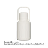 Insulated Water Bottle Portable Gift with Handle for Outdoor Fishing Cycling Beige