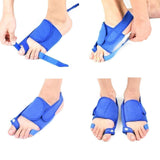 Big Toe Straighteners Soft Adjustable Corrector Belts for Home Blue