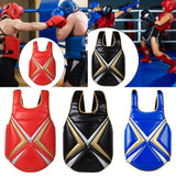 Karate Chest Protector Boxing Belly Protection Pad for Muay Thai Fitness Gym S Red