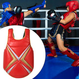 Karate Chest Protector Boxing Belly Protection Pad for Muay Thai Fitness Gym S Red