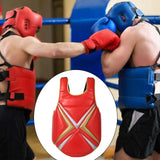 Karate Chest Protector Boxing Belly Protection Pad for Muay Thai Fitness Gym S Red