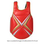 Karate Chest Protector Boxing Belly Protection Pad for Muay Thai Fitness Gym L Red