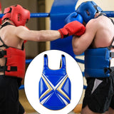 Karate Chest Protector Boxing Belly Protection Pad for Muay Thai Fitness Gym L Blue