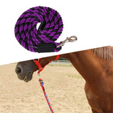 Horse Lead Rope Cotton Lead Rope Recall Obedience Rope Sturdy with Snap Hook Purple Black