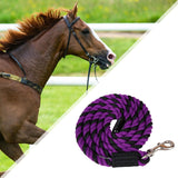 Horse Lead Rope Cotton Lead Rope Recall Obedience Rope Sturdy with Snap Hook Purple Black