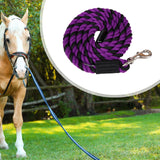 Horse Lead Rope Cotton Lead Rope Recall Obedience Rope Sturdy with Snap Hook Purple Black