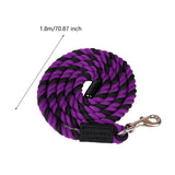 Horse Lead Rope Cotton Lead Rope Recall Obedience Rope Sturdy with Snap Hook Purple Black