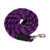 Horse Lead Rope Cotton Lead Rope Recall Obedience Rope Sturdy with Snap Hook Purple Black