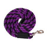 Horse Lead Rope Cotton Lead Rope Recall Obedience Rope Sturdy with Snap Hook Purple Black