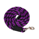 Horse Lead Rope Cotton Lead Rope Recall Obedience Rope Sturdy with Snap Hook Purple Black