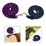 Horse Lead Rope Cotton Lead Rope Recall Obedience Rope Sturdy with Snap Hook Purple Black